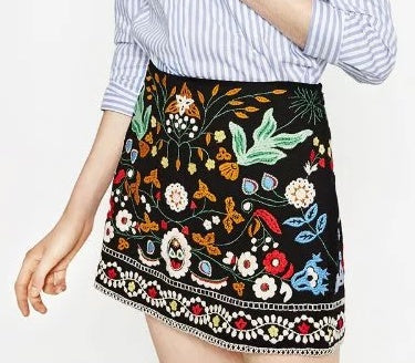 Charmma Embroidered Floral Skirts by Glamytek