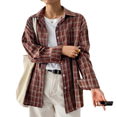 Casual Vacation Style Long Sleeve Coat Women's Shirt by Glamytek