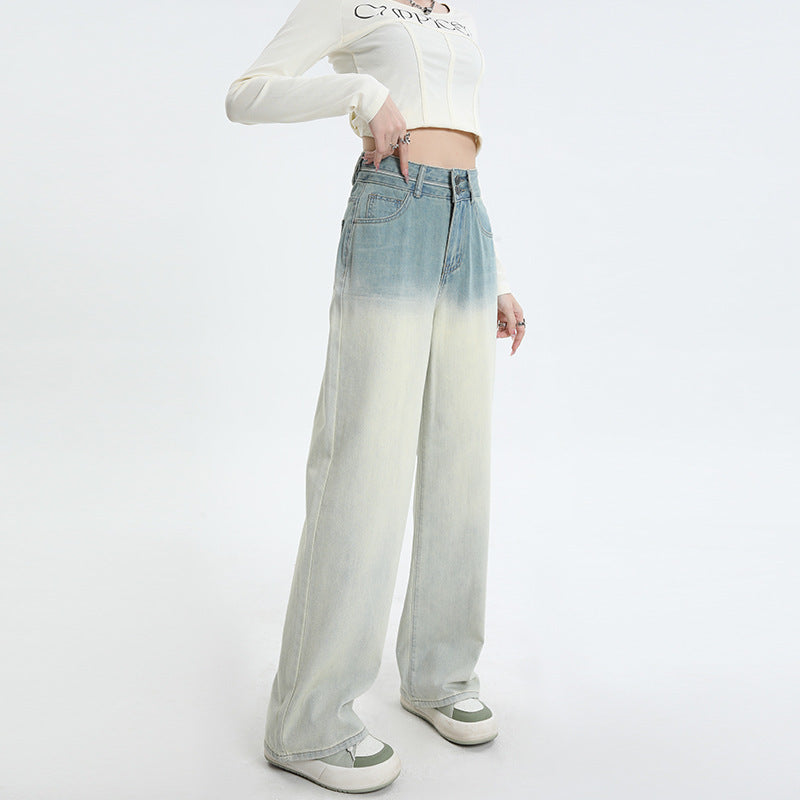 Gradient Design Straight-leg Pants Wide Leg Women's Clothing by Glamytek