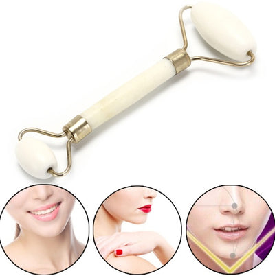 Portable practical roller for facial massage natural jade anti wrinkle face care slimming shaper care products by Glamytek