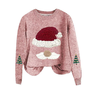 Women's Casual Christmas Print Loose Pullover by Glamytek