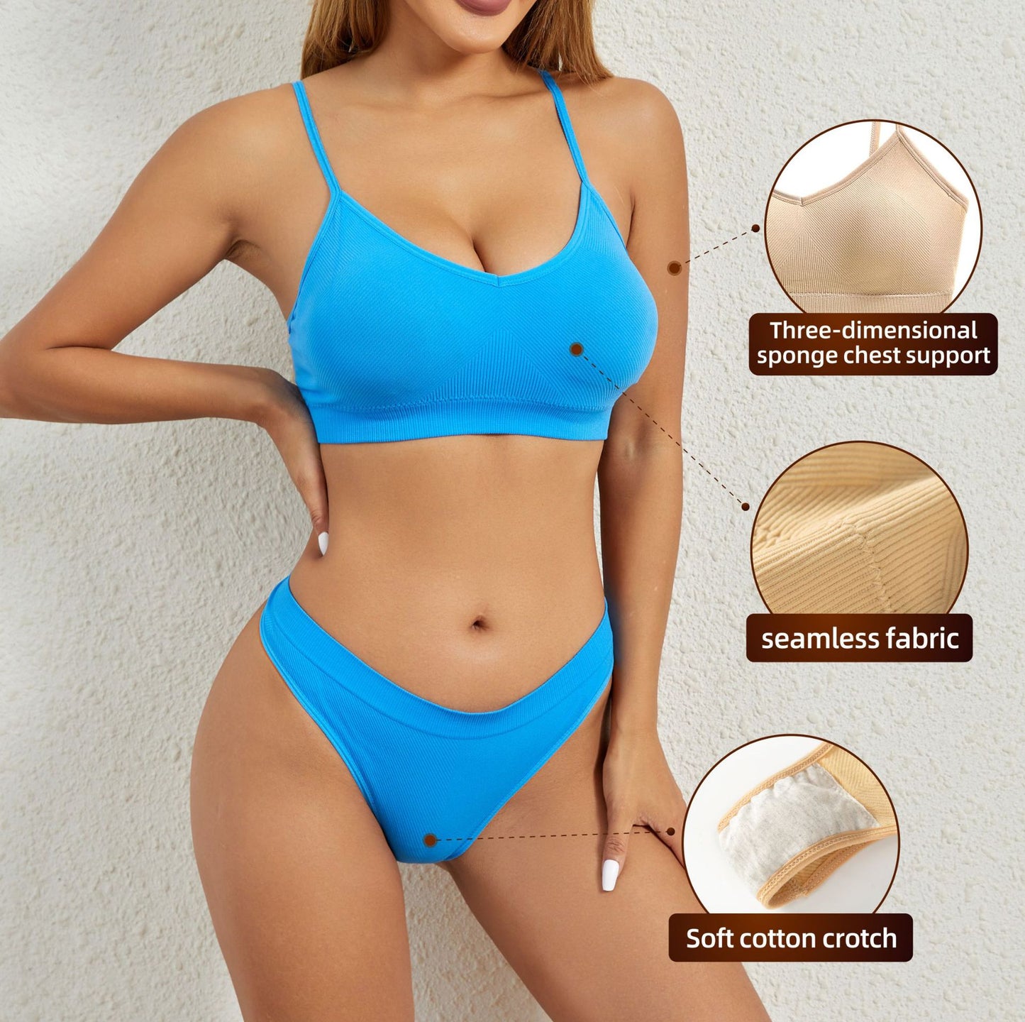 A bra set without underwire