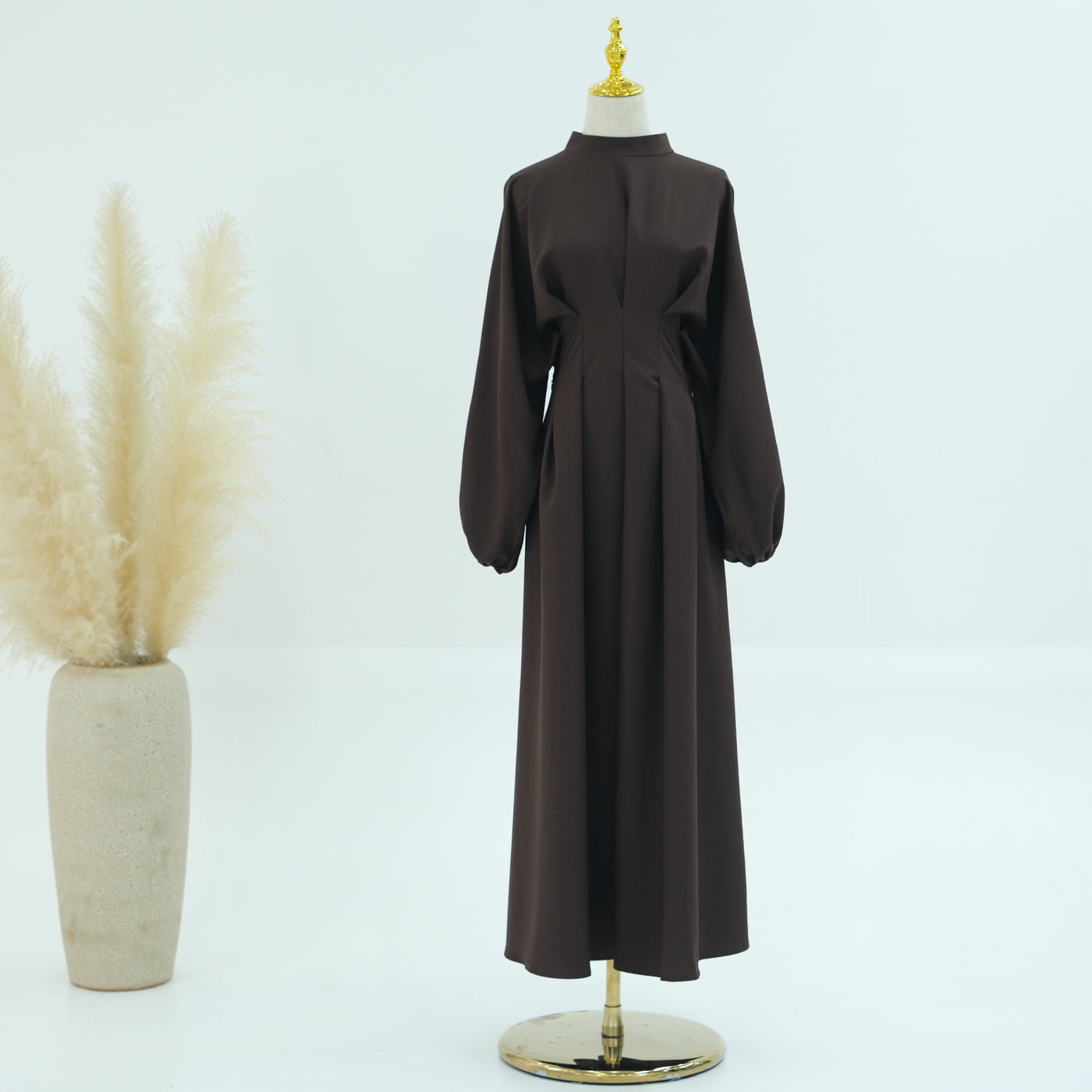 Turkey Dubai Solid Color Beam Sleeve dress by Glamytek