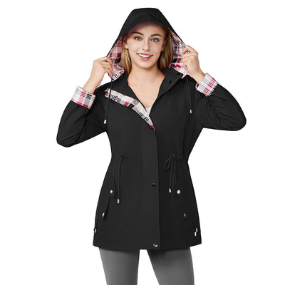 Women's Windbreaker Jacket Casual Polyester For Commute