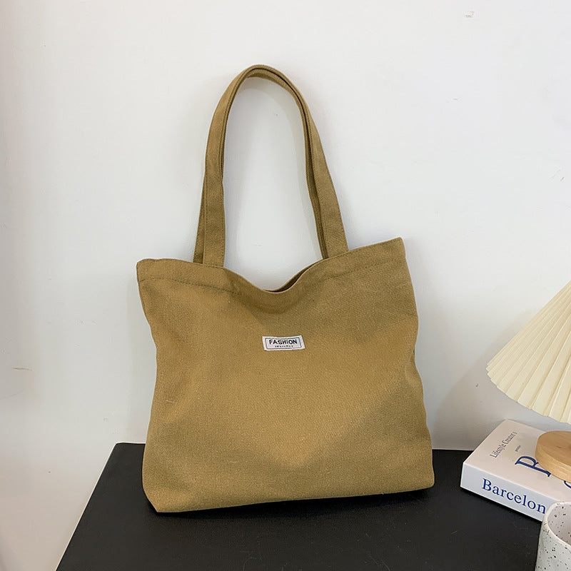 Thickened Washed Canvas Bag Women's Large Capacity Tote Bag Simple Commuter Portable Oxford Cloth Big Bag Shoulder Bag
