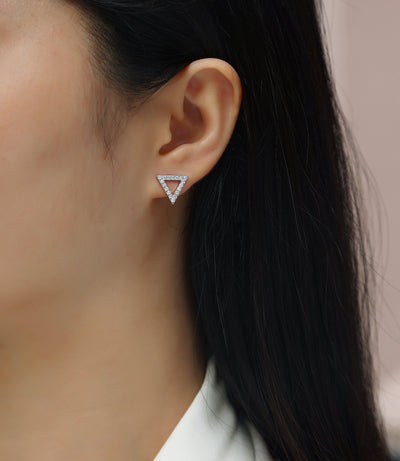 Unique - Set With Moissanite S925 Sterling Silver And Platinum-plated Stud Earrings, Fashionable, Trendy And Affordable Jewelry by Glamytek