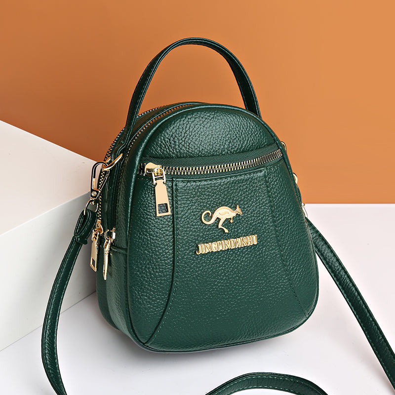 Three-layer cowhide hand-held shoulder crossbody bag