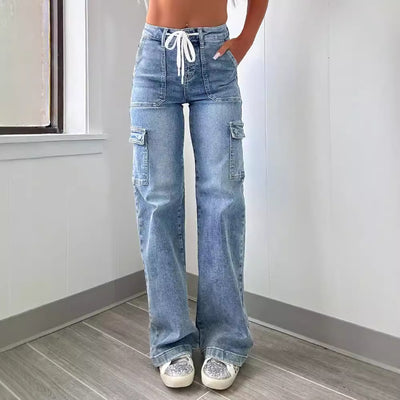 Fashion Casual New Style Straight Jeans For Women by Glamytek