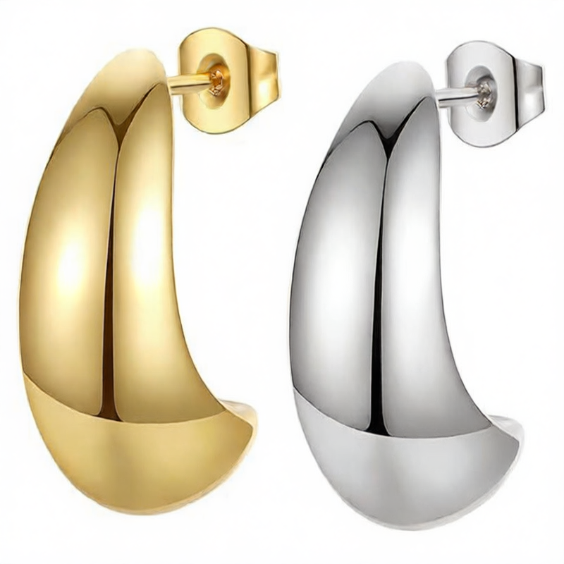 Gold-plated lady's gold hoop earrings