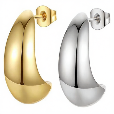 Gold-plated lady's gold hoop earrings