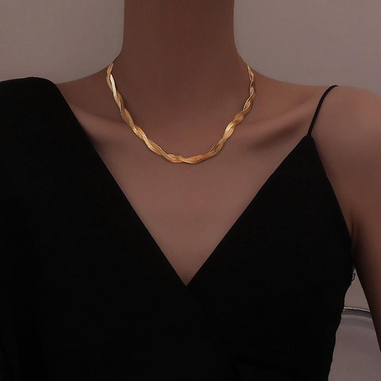 Clavicle Necklace Titanium Steel Color Preserving -