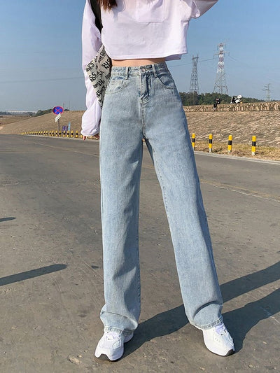 Wide Leg Jeans For Women Bottom Baggy Denim Pants Trousers by Glamytek