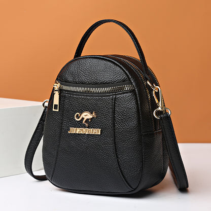 Three-layer cowhide hand-held shoulder crossbody bag