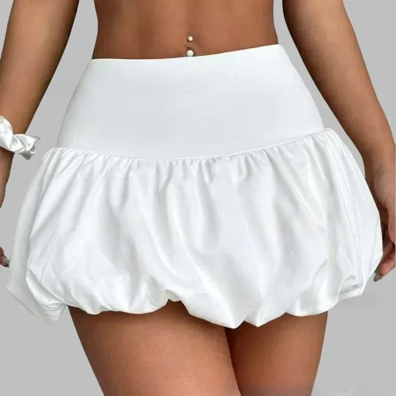 A versatile bubble skirt, high-waisted anti-glare inner lining, and a short skirt by Glamytek