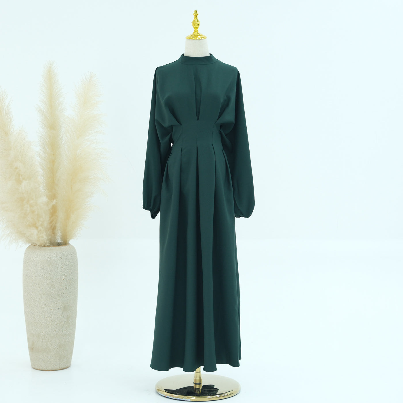 Turkey Dubai Solid Color Beam Sleeve dress by Glamytek