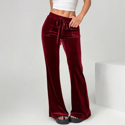 Women's Clothing Flared Trousers Commuting Figure Flattering Casual by Glamytek