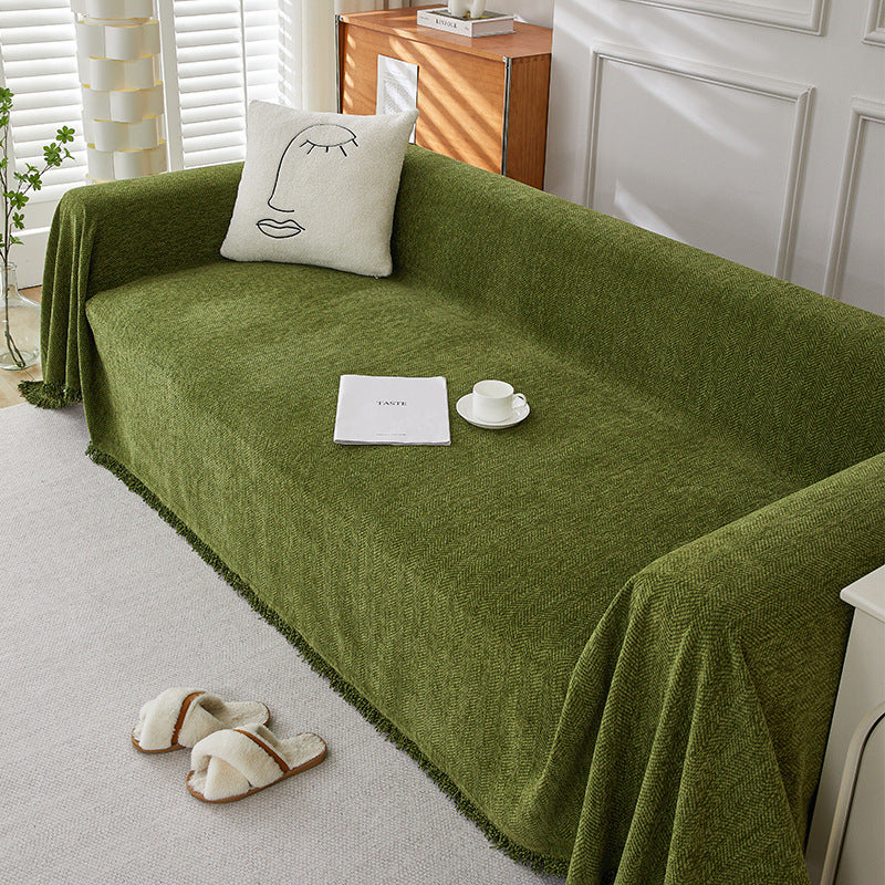 Solid Color Chenille Sofa Towel