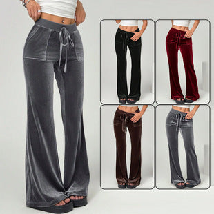 Women's Clothing Flared Trousers Commuting Figure Flattering Casual by Glamytek