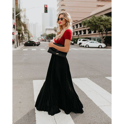 Women fashion casual skirt girls high Waist long skirts by Glamytek
