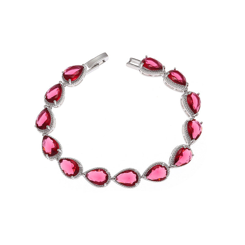 Simple rainbow gemstone bracelet