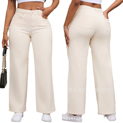 Autumn Straight Jeans Women's Wide Leg by Glamytek