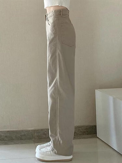 Solid Color Simple Straight Jeans For Women by Glamytek