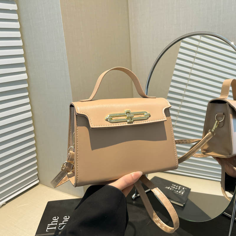 Solid Color PU Bag Small Square Handbag