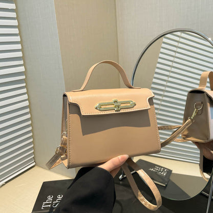 Solid Color PU Bag Small Square Handbag