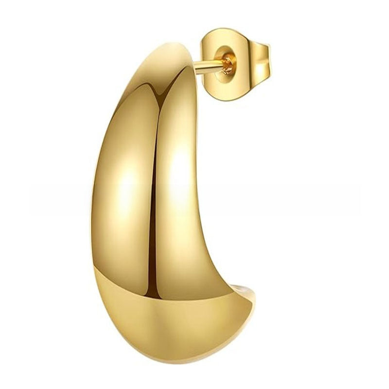 Gold-plated lady's gold hoop earrings