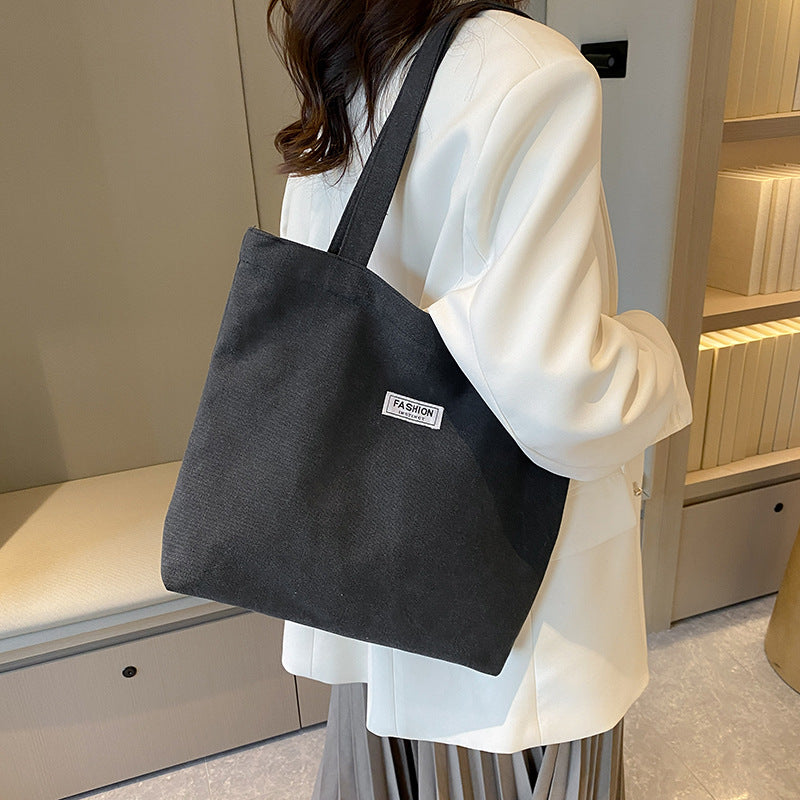 Thickened Washed Canvas Bag Women's Large Capacity Tote Bag Simple Commuter Portable Oxford Cloth Big Bag Shoulder Bag