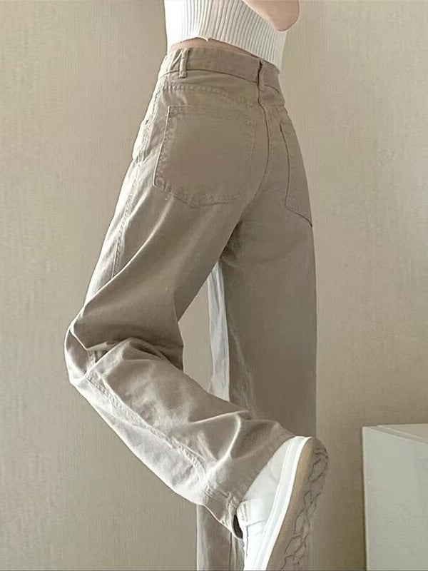 Solid Color Simple Straight Jeans For Women by Glamytek