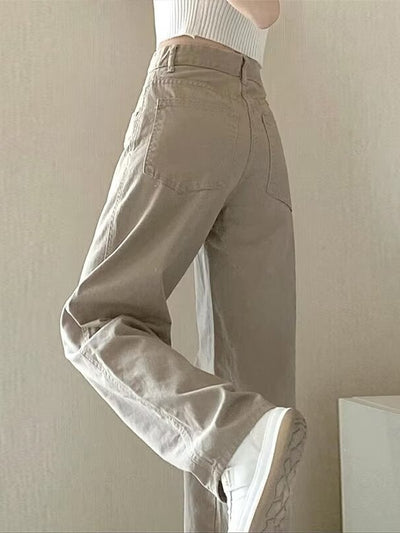 Solid Color Simple Straight Jeans For Women by Glamytek