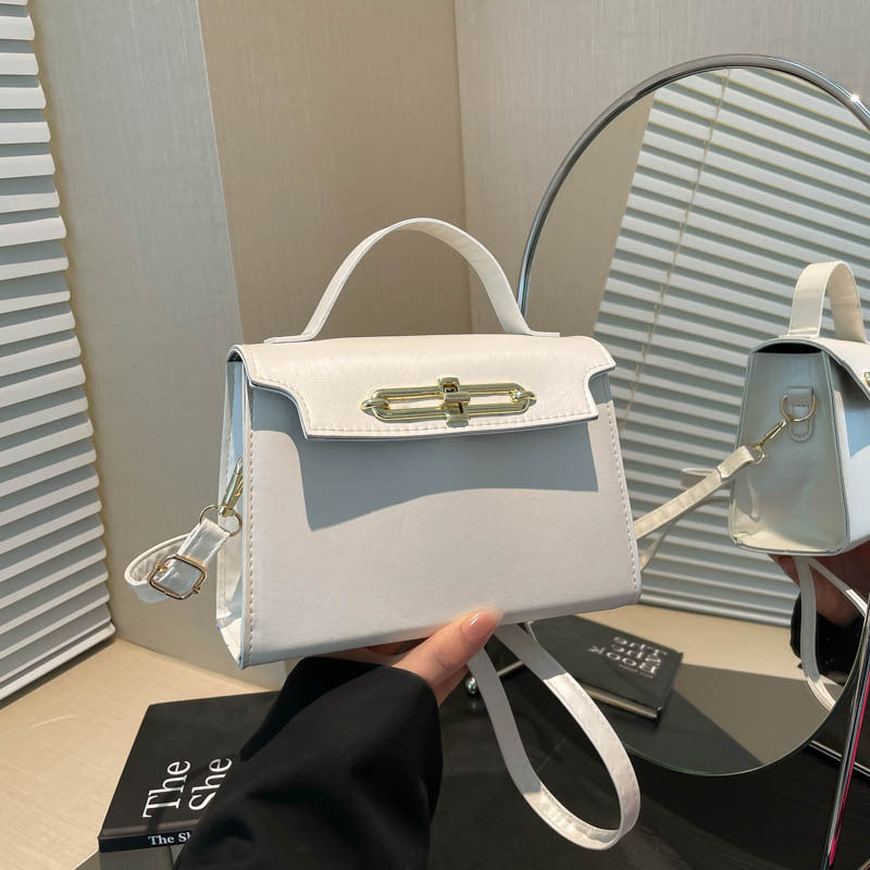 Solid Color PU Bag Small Square Handbag
