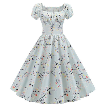 Summer retro print dress