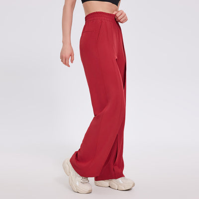 Straight Loose Sports Women's Wide-leg Pants Fitness by Glamytek