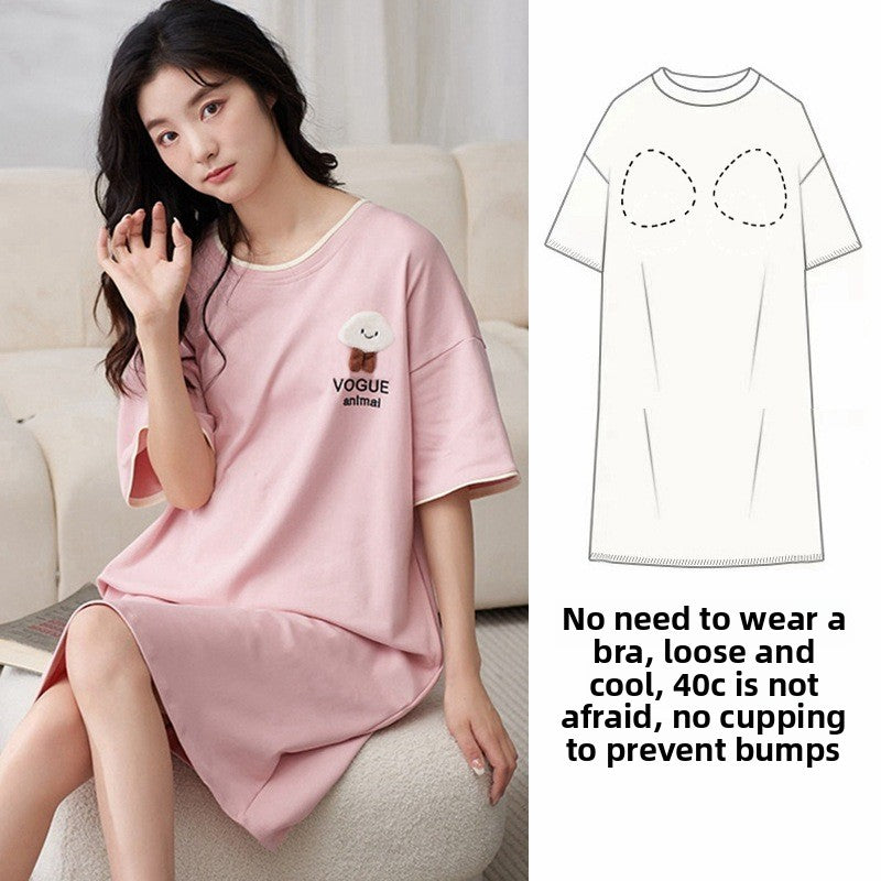Women's Summer Nightgown with Built-in Bra