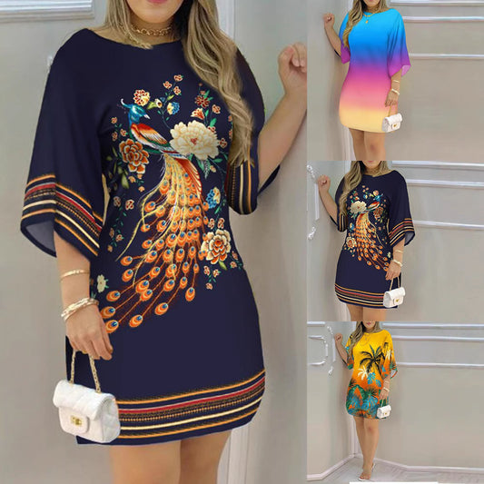 Fashion printed dress women