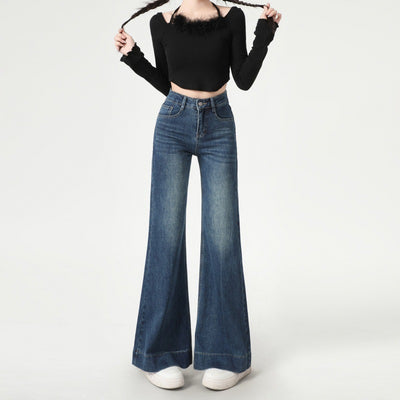 High Street Retro Slightly Flared Jeans Women by Glamytek