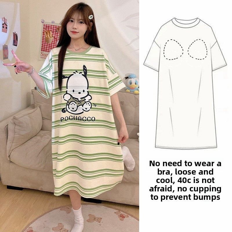 Women's Summer Nightgown with Built-in Bra