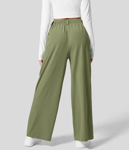 High-waisted  wide-leg loose trousers