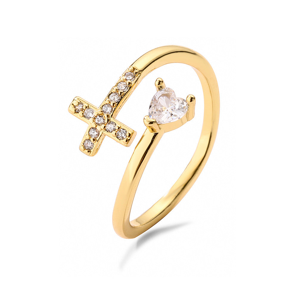 New Fashion Clear Shiny CZ Zircon Cross Evil Eye Rings For Women Girl Finger Accessories Party Jewelry Gift by Glamytek