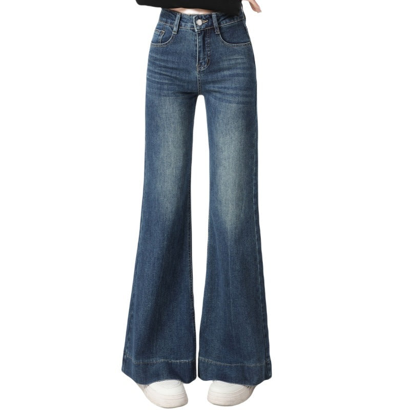 High Street Retro Slightly Flared Jeans Women by Glamytek