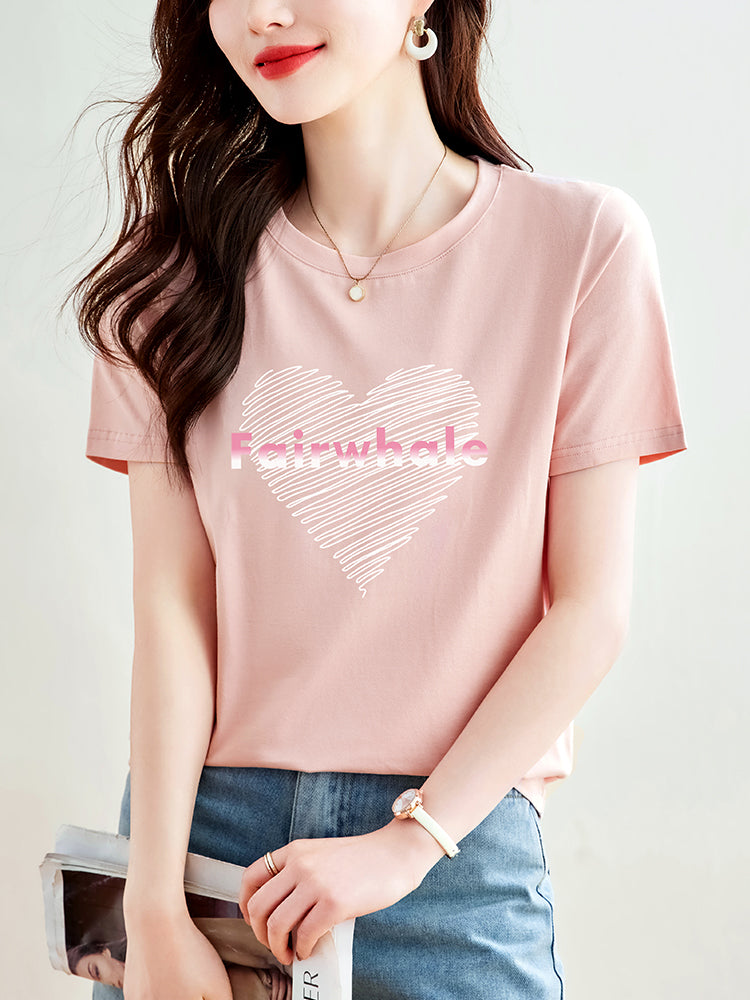 Pure cotton long-sleeved short-sleeved t-shirt for women by Glamytek