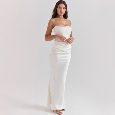 Strapless and backless evening dress by Glamytek