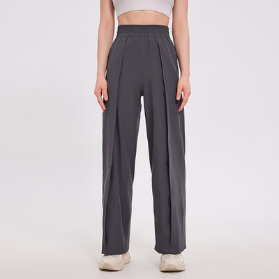 Straight Loose Sports Women's Wide-leg Pants Fitness by Glamytek