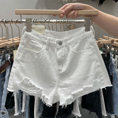 Women's fringed denim shorts by Glamytek