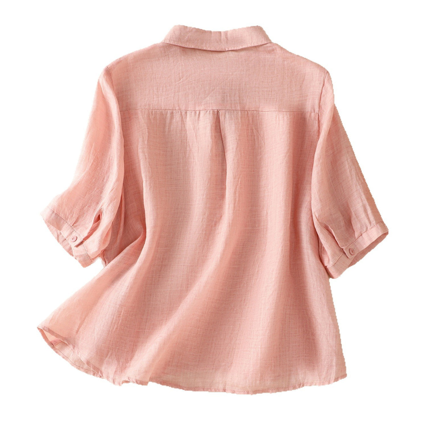 Solid Color Casual Loose Half-sleeve Shirt Women's All-match Slimming by Glamytek