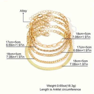 Multi-layer Chain 5 Bracelets by Glamytek