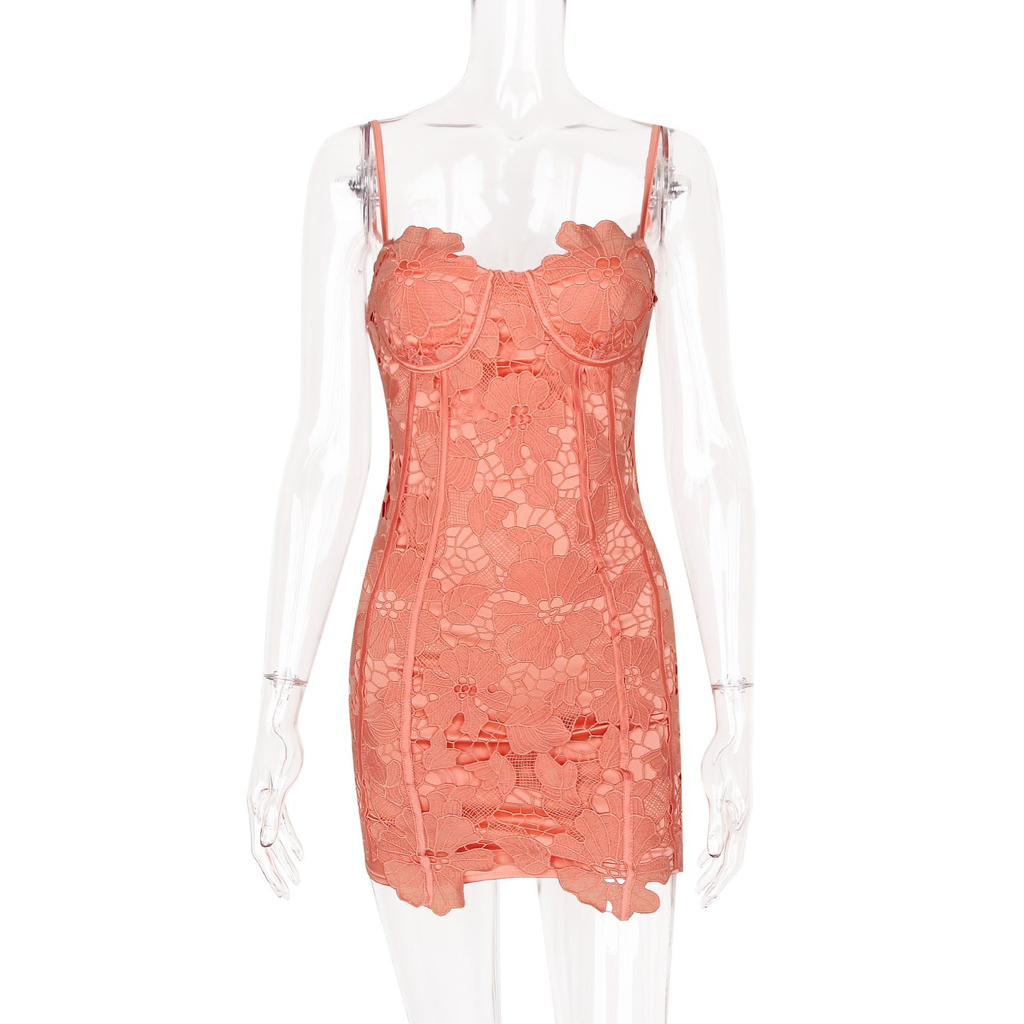 Lace strapless figure-hugging hip-hugging skirt