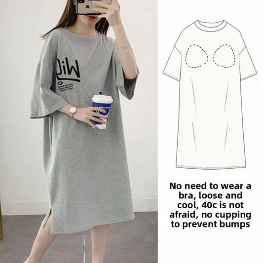 Women's Summer Nightgown with Built-in Bra
